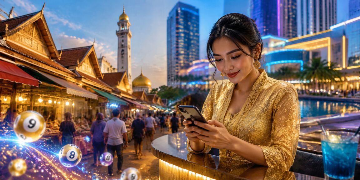 Loteri tradisional di Kota Bharu dengan wanita memakai kebaya
